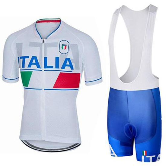 2018 Maillot Italia Tirantes Mangas Cortas Blanco